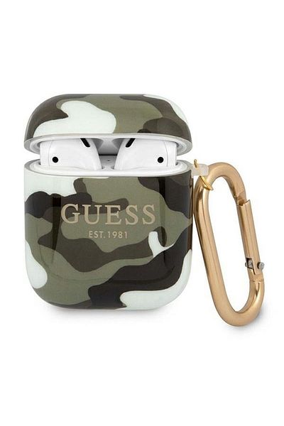 REDz Accessories Guess Protective Case for Apple AirPods 1/2, GUA2UCAMA, Camo Collection, Khaki Green