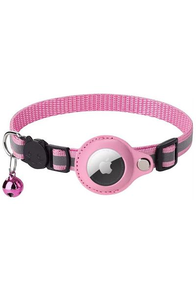REDz Accessories Animal Collar For Airtag, Reflective, Bell, Textile, Pink