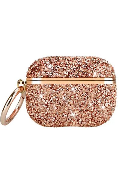 REDz Accessories Case For Apple Airpods 3, Full Protection, Carabiner, Rose-gold