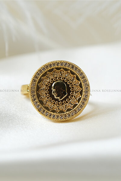 ROSELİNNA حلقة ربع، خاتم نسائي قابل للتعديل