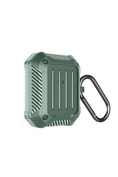 REDz Accessories Shockproof Case, Carabiner, For Apple Airpods 1 And 2, Green