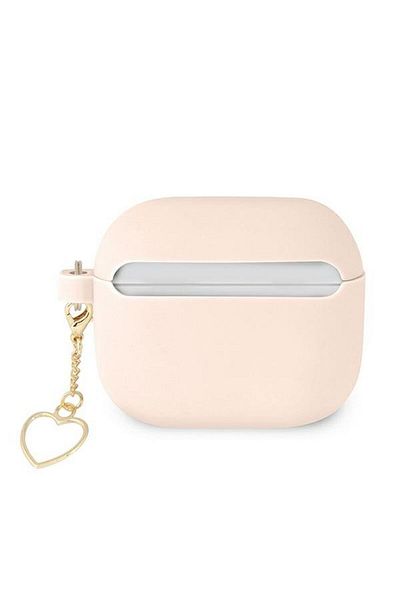 REDz Accessories Guess Protective Case for Apple AirPods 3, GUA3LSCHSP, Silicone Charm Heart Collection, Pink