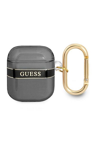 REDz Accessories Guess Protective Case for Apple AirPods 1/2, GUA2HHTSK, Strap Collection, Black