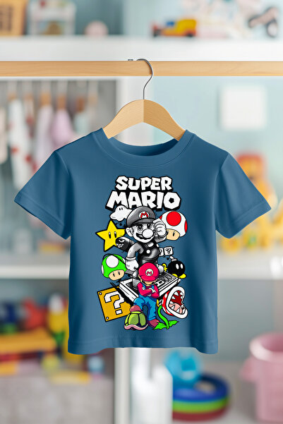 BookOrBook Tricou pentru copii Hero Super Mario 100% bumbac de calitate premi...