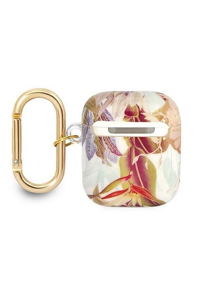 REDz Accessories Guess Protective Case For Apple Airpods 1/2, Gua2hhflu, Flower Strap Collection, Purple