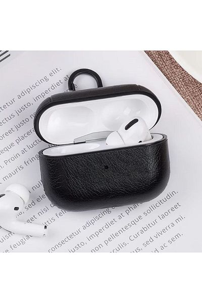 REDz Accessories Elite Case, Compatible With Airpods Pro, Select Look, Shockproof Protection, Leather Look, Black