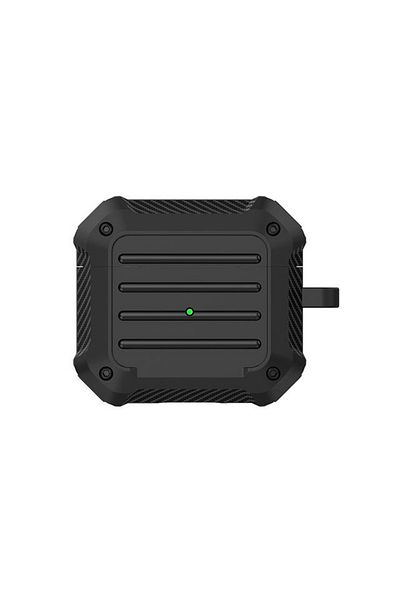 REDz Accessories Shockproof Case With Carabiner For Apple Airpods 3, Black