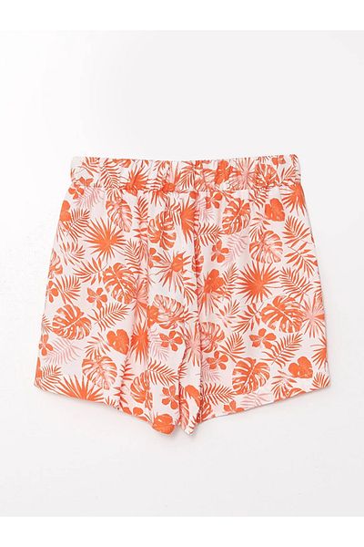 LC Waikiki Lcw Kids Orange Elastic Waist Girls Shorts
