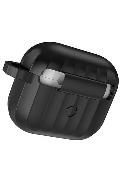 REDz Accessories Case for Apple Airpods 3, Hoco WB22 Glory Aeries, Carabiner hole, Silicone, Black