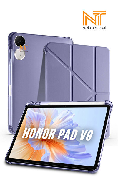 Nezih Case Honor Pad V9 Uyumlu Tri-Folding Kalem Bölmeli Uyku Modlu Akıllı Kılıf