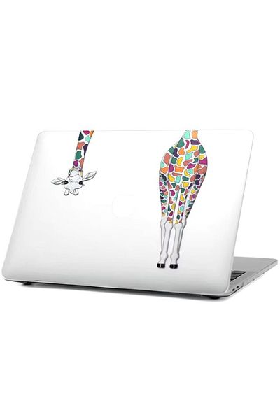 REDz Accessories Husă Giraffe, design artistic, compatibilă cu Macbook Air 13,6", transparentă și multicoloră