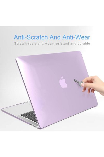REDz Accessories Husă de protecție, compatibilă cu Macbook Air 13 inch cu bară de atingere, ultra-subțire, lucioasă, violet
