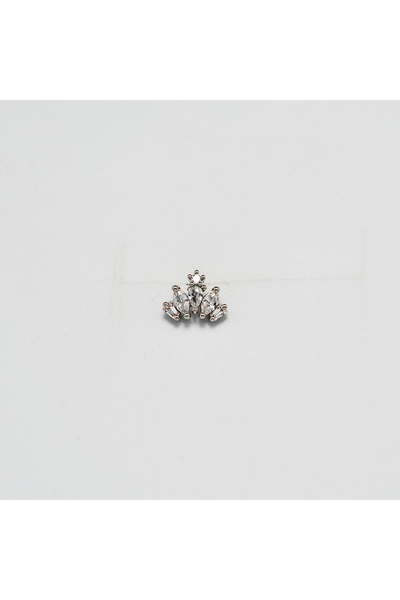 Piercing by Sever Taç Çelik Piercing… Gümüş/Silver Renkli ve Şeffaf Taşlı (TR...