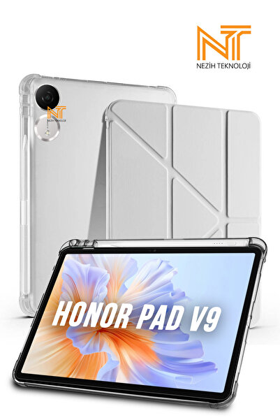 Nezih Case Honor Pad V9 Uyumlu Tri-Folding Kalem Bölmeli Uyku Modlu Akıllı Kılıf