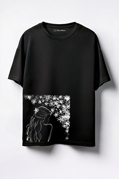 Merch&ice Devojka u cveću B Štampano Unisex O Oversize kroj majica