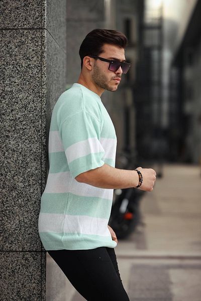 TMB Πλεκτό μπλουζάκι Water Green