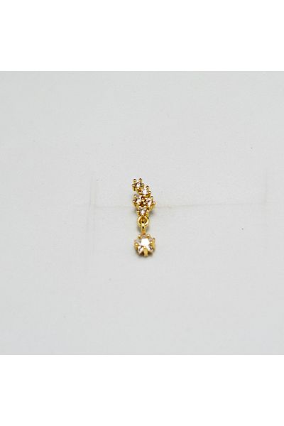 Piercing by Sever Flower Star Dangle Steel Piercing Gold/Gold Color and Transparent Stone (Targus Helix Conch Flat)