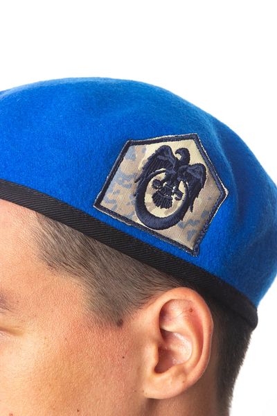 İZMİR ASKERİ MALZEME Air Force Subofficer Specialist Sergeant Blue Colored Cockade Airman Beret