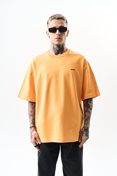 Respire Men's Respire Text Detailed Oversize T-Shirt Orange