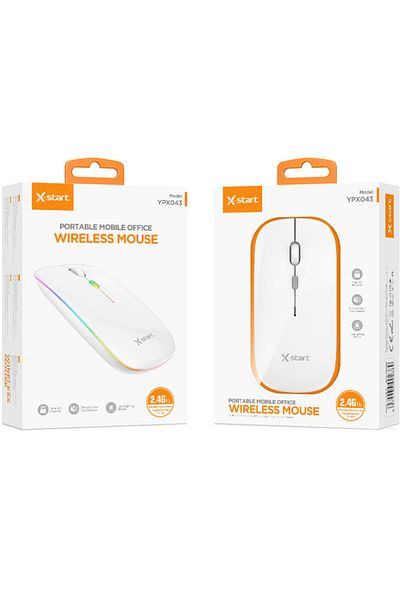 REDz Accessories Mouse X-START YPX043, 2.4G connection, USB, 1000 DPI, RGB light, Ergonomic, White
