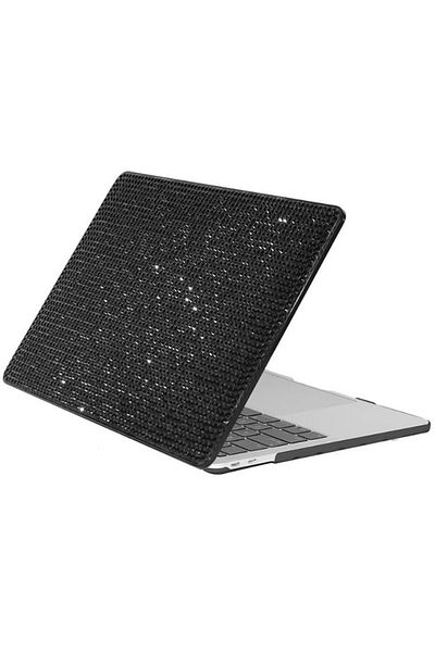 REDz Accessories Diamond Case, With Rhinestones, Compatible With Macbook Touchbar Air 13", Shiny Design, Black