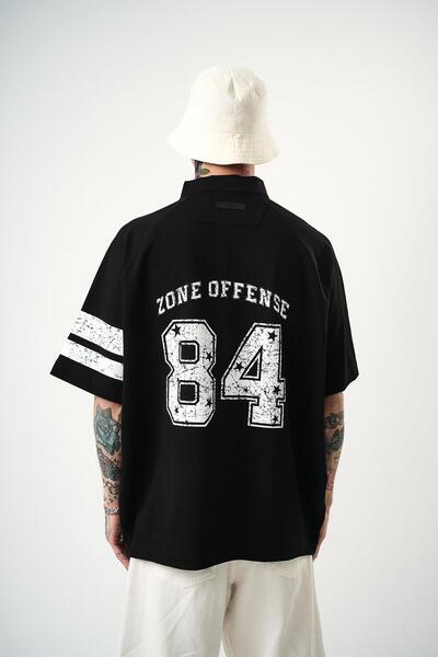 Respire تي شيرت رجالي مقاس 84 مطبوع كبير الحجم باللون الأسود