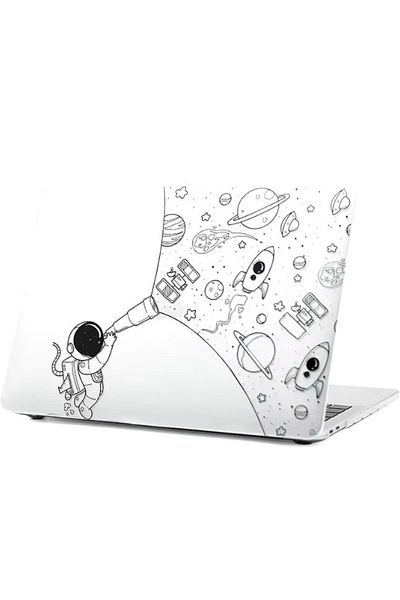 REDz Accessories Husă Astronaut, design artistic, compatibilă cu Macbook Air 13,6", transparentă