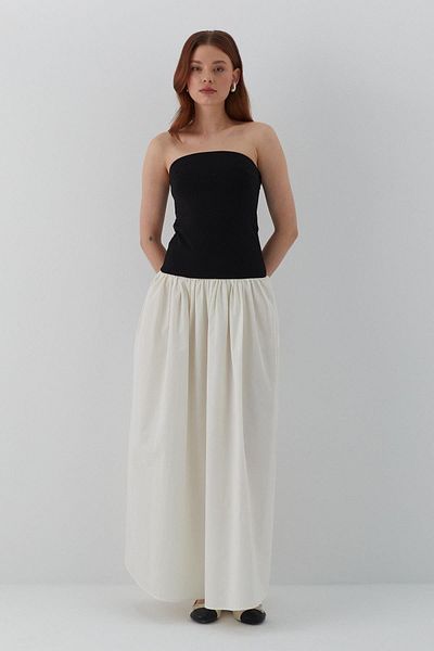 MARKALİSTE Strapless Long Dress White