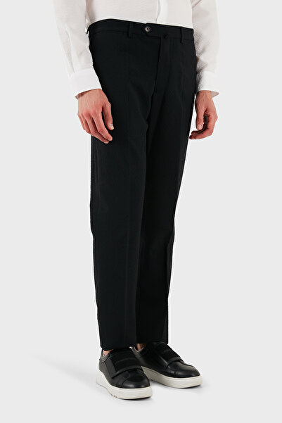 Emporio Armani Wool Blended Regular Fit Normal Waist Straight Leg Pants Men's Pants Em000464 Te1233