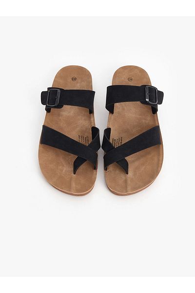 LC Waikiki Ανδρικές σαγιονάρες LCW STEPS Μαύρες