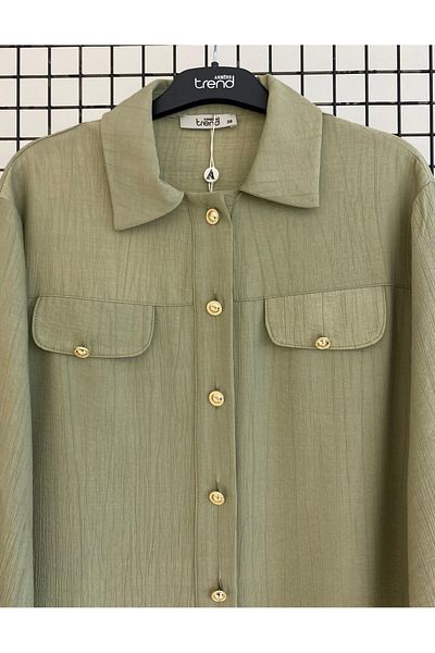 Armine Trend Buttoned Back Detailed New Style Strawberry Fabric Modern Tunic