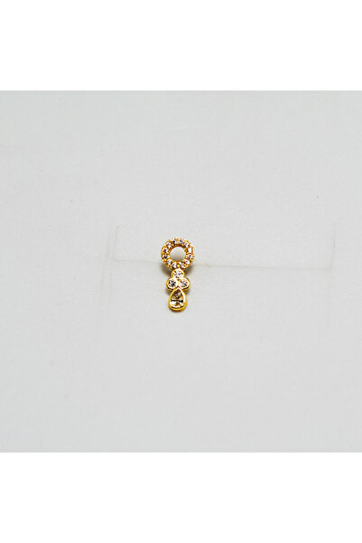 Piercing by Sever Şeffaf Taşlı Model Çelik Piercing Altın/Gold Renkli (TRAGUS HELIX CONCH FLAT)