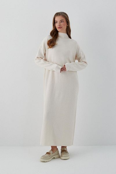 MARKALİSTE Πλεκτό Φόρεμα Oversize Μπεζ
