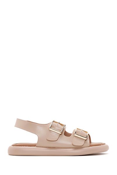 Derimod Women's Beige Double Buckle Sandals 25Sfe480518