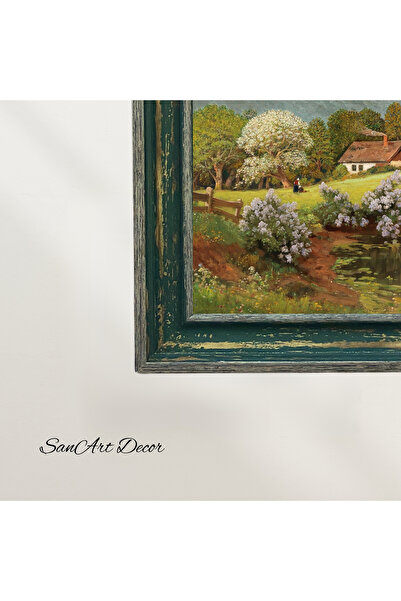 Sanart Vintage Painting with Frame, Oil Painting, Framed Painting, Artistic Decor, Landscape Painting