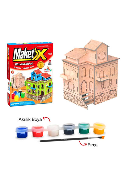 Art Tone MAKETİX KONAK EV MAKET AHŞAP BOYAMA SETİ