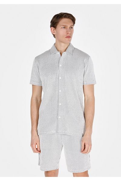 Colin's Regular Fit Polo Neck Jacquard Men's Gray Short Sleeve T-Shirt