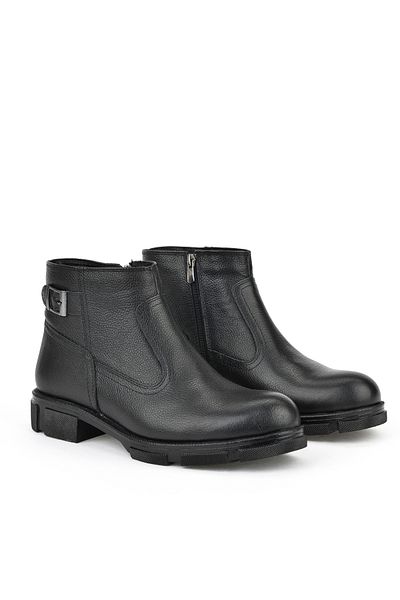 Ziya , Ανδρικές Γνήσιες Δερμάτινες Μπότες Shearling 153999Z044 Μαύρο