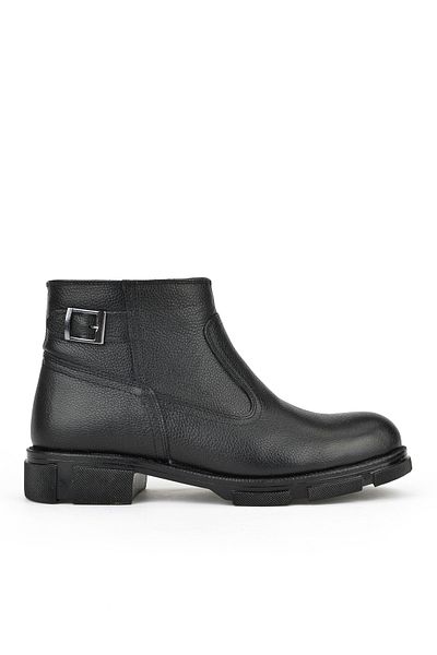 Ziya , Ανδρικές Γνήσιες Δερμάτινες Μπότες Shearling 153999Z044 Μαύρο