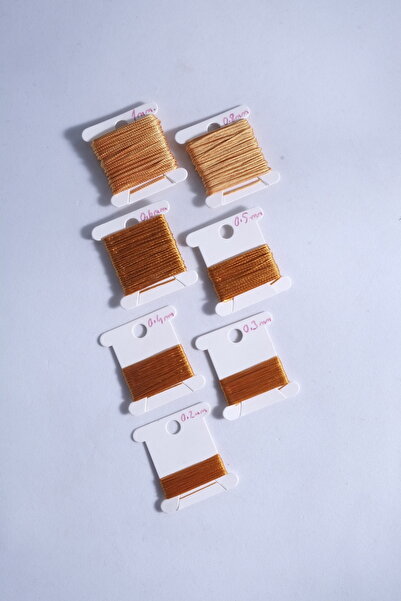 Eskişehir hobi sanat Σετ κλωστής χάντρες προσευχής 5 μέτρων 7 μεγεθών 0,2 mm 0,3 mm 0,4 mm 0,5 mm 0,6 mm 0,8 mm 1 mm χρυσό Σύνολο 35 μέτρα