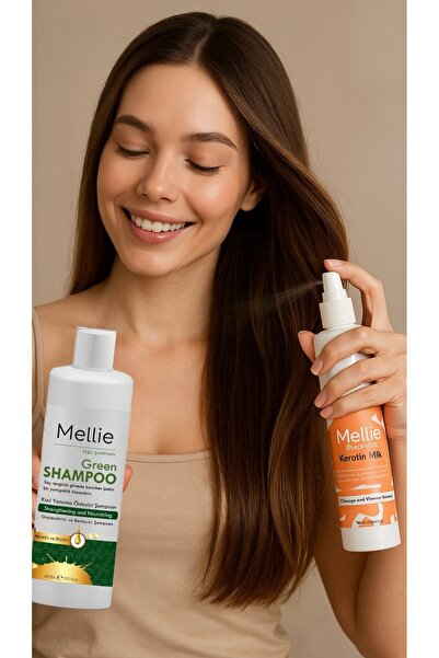 mellie Color Protecting Green Shampoo, Anti-Reflection, Hair Root Strengtheni...
