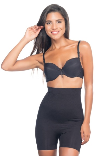 Beruflic Black Mi Angel 2075 High Waist Patterned Double Short Leg Corset