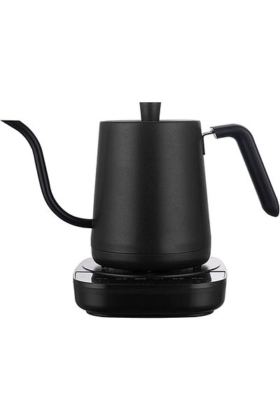 ET-LIFE Electric Gooseneck Kettle 0.8L,304 Stainless Steel Coffee/Tea Pot, Constant Temperature,1000W(Black)
