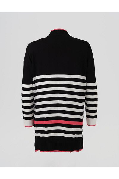 Kayra Striped Knitwear Tunic Black