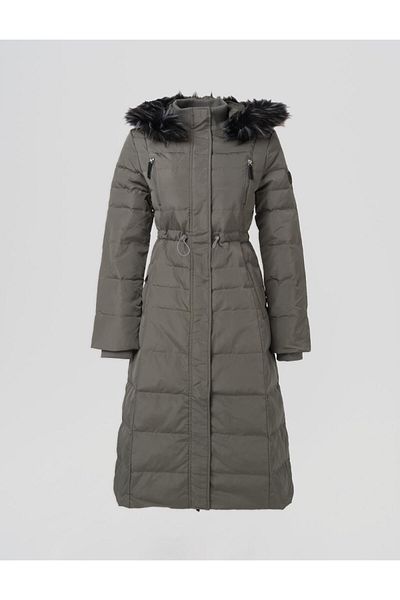 Kayra Goose down Filled Long Coat Mold Green