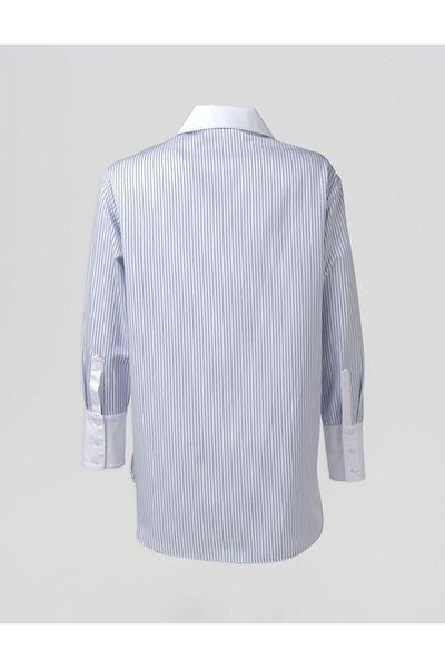 Kayra Basic Tunic with Wide Cuffs Optical White