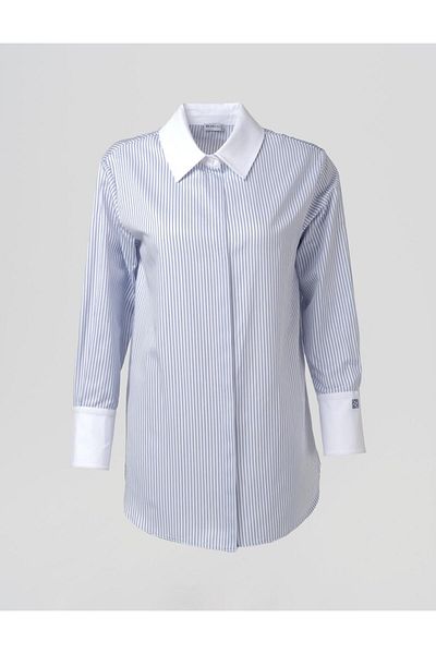 Kayra Basic Tunic with Wide Cuffs Optical White