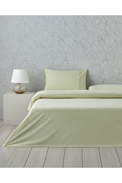 English Home Lace Elegance Kopanakili Perkal Single Duvet Cover Set 160X220 cm Green