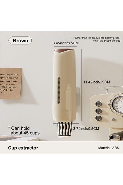 Choice Milk Tea Brown Perforation-free Water Dispenser Cup Extractor Living Room Wall-mounted Bracket