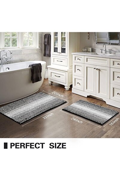 COOYA 2 Pack Bathroom Mat,Non Slip Highly Absorbent,Soft Machine Washable Quick-Dry,for Tub,Floor